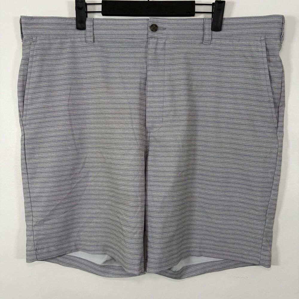 Ben Hogan Golf Shorts Mens Size 40 Gray Striped 9” Inseam Grip Waist Performance